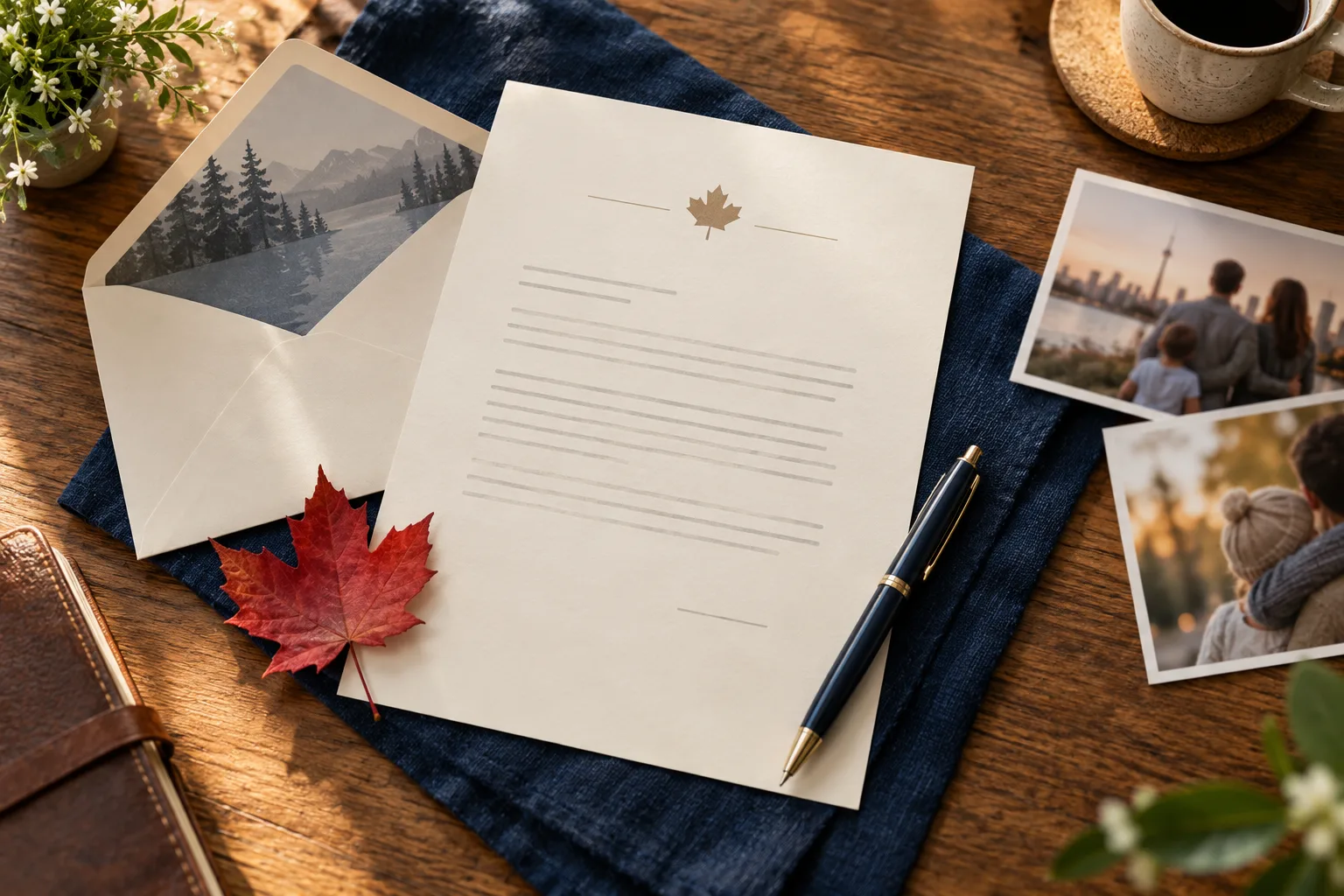 Imagen ilustrativa de una carta de invitación para visitar Canadá.