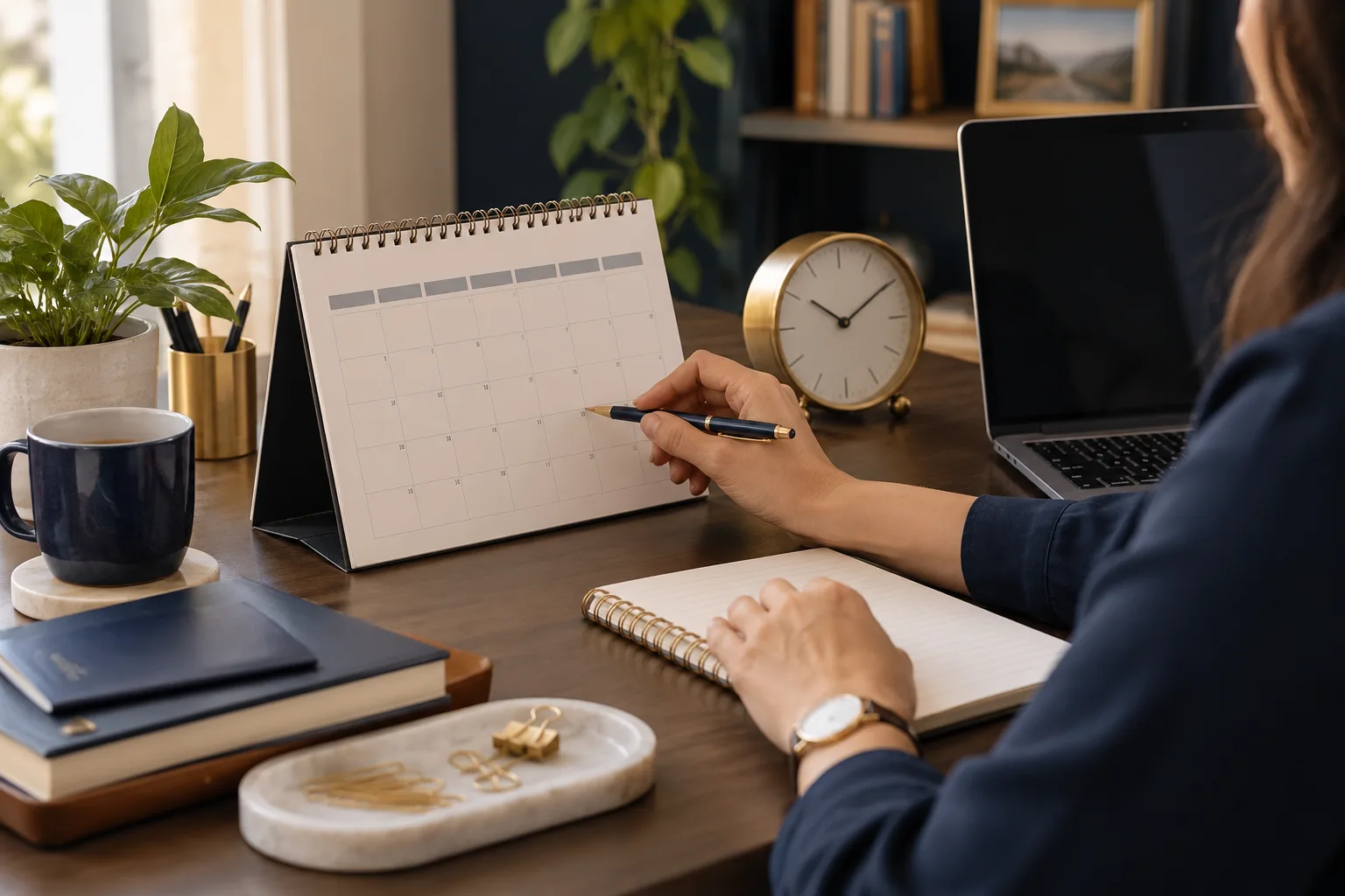 Imagen ilustrativa de la revisión de fechas en un calendario de citas.